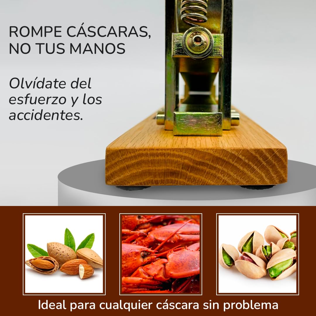 Triturador de Frutos Secos | Acero Bicromatado | Partidor de Almendras y Castañas | Cortador y Pelador de Frutos Secos | Multiusos | Acabado Único y Resistente | Estuche de Madera para Regalo
