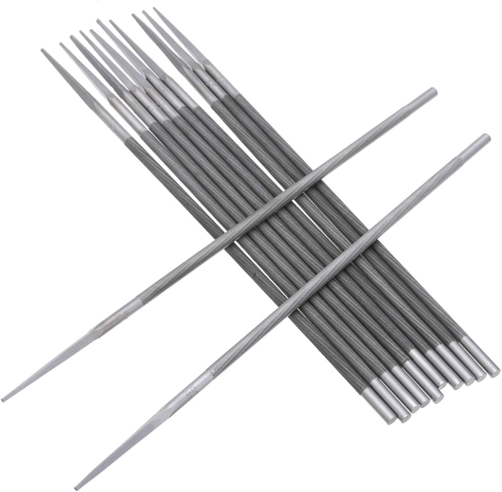 Metalowy pilnik z tarnikiem, zestaw pilników igłowych, 12 szt. Pilników do pił łańcuchowych 5,2 mm okrągłe pilniki do ostrzenia Ostrzałka 3/8 cala Piła łańcuchowa Pilniki do drewna Narzędzia ręczne Wy