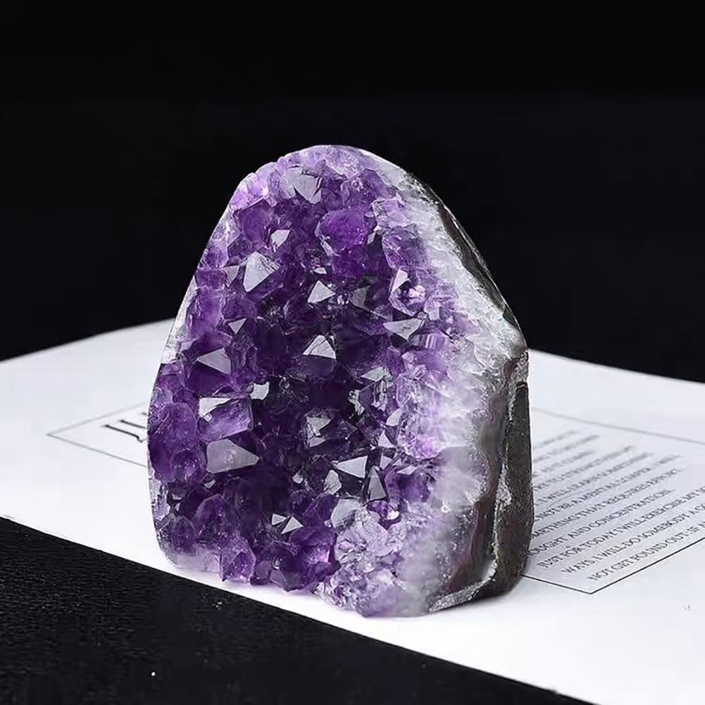 Large Amethyst Cluster Geode Healing Crystal Stone Collection Mineral Specimen Home Office Decor Meditation Gifts 1.3-1.7 Pound