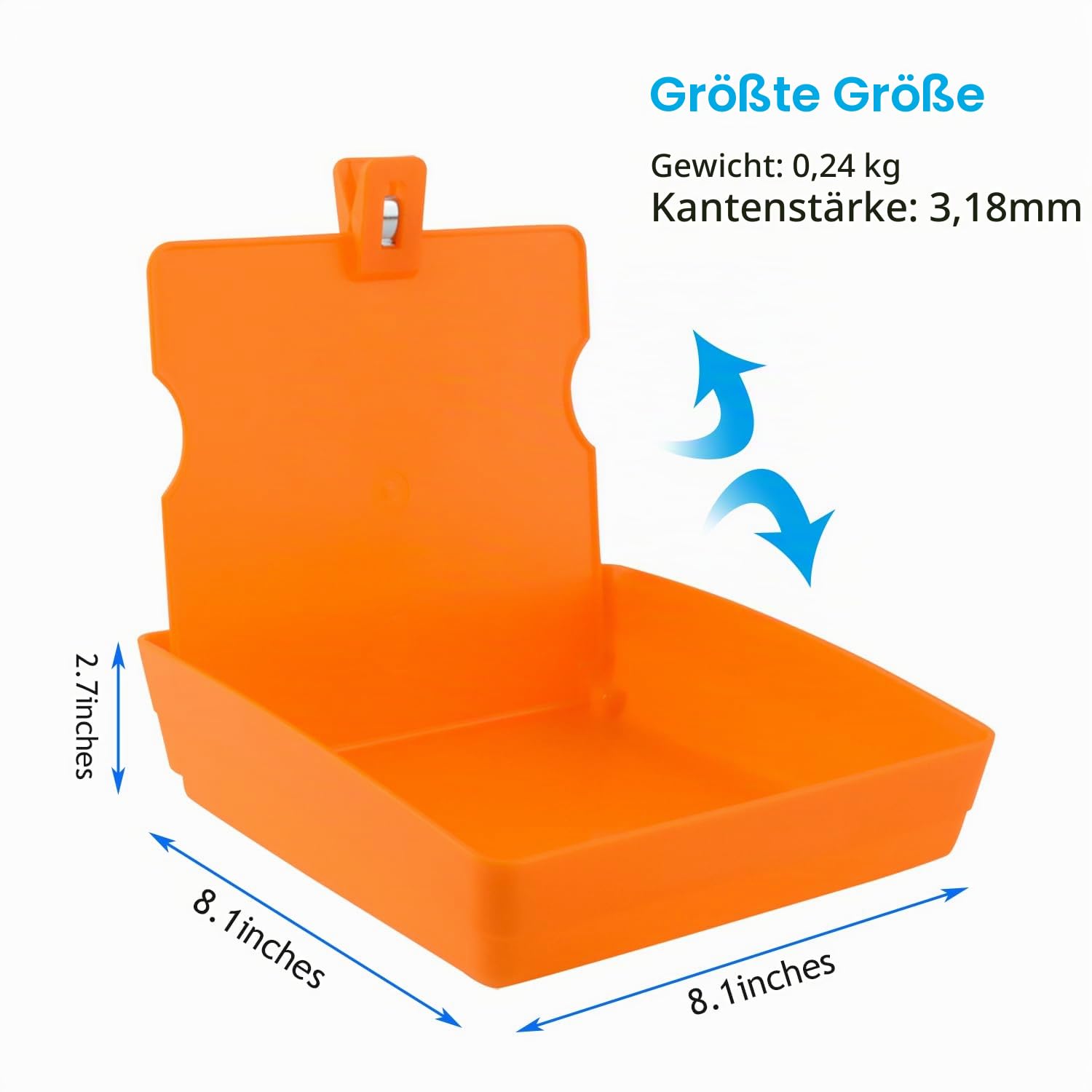 Ultrassist 7er-Pack Arbeitsschalen in der größten Größe für Dentallabore in 7 verschiedenen Farben, Kunststoffschalen mit passender Klammer