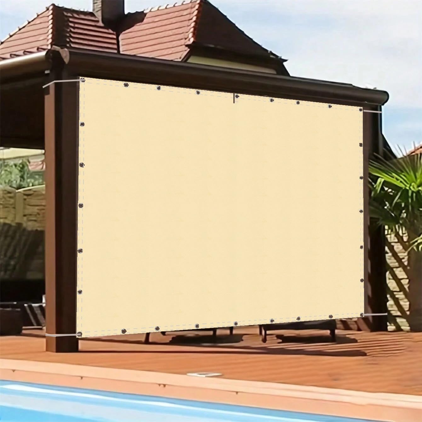 Voile d'ombrage rectangulaire 4.8x6.1m toile d'ombrage protection UV jardin terrasse pergola