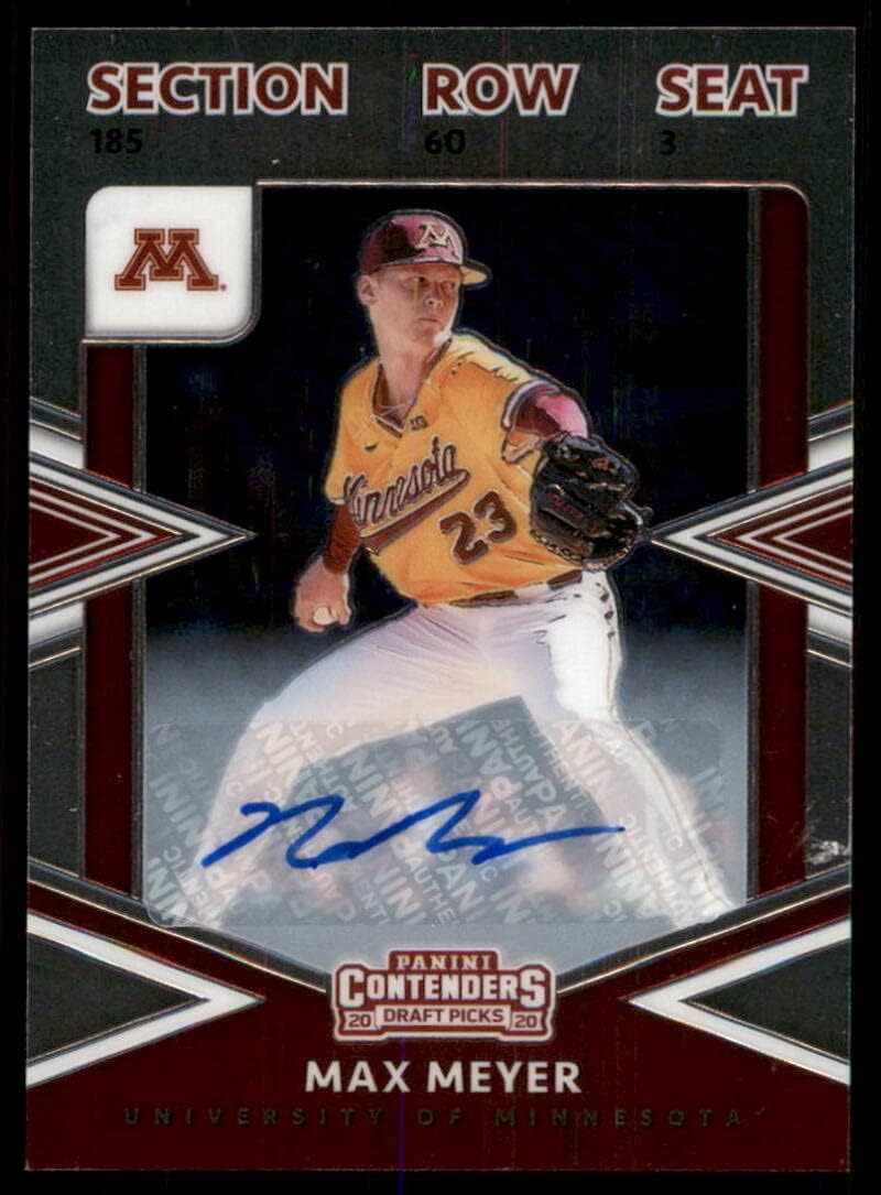 Baseball MLB 2020 Panini Elite Extra Edition College Tickets Signatures #2 Max Meyer NM Near Mint Auto