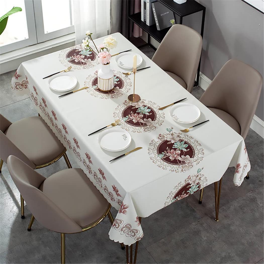 Mantel De Vinilo Rectangular Manteles Resinados Antimanchas Manteles Mesa Floral Impermeable Manteles De Plástico PVC Lavables para Cocina Restaurante Jardín Boda Fiesta Picnic,135x200cm