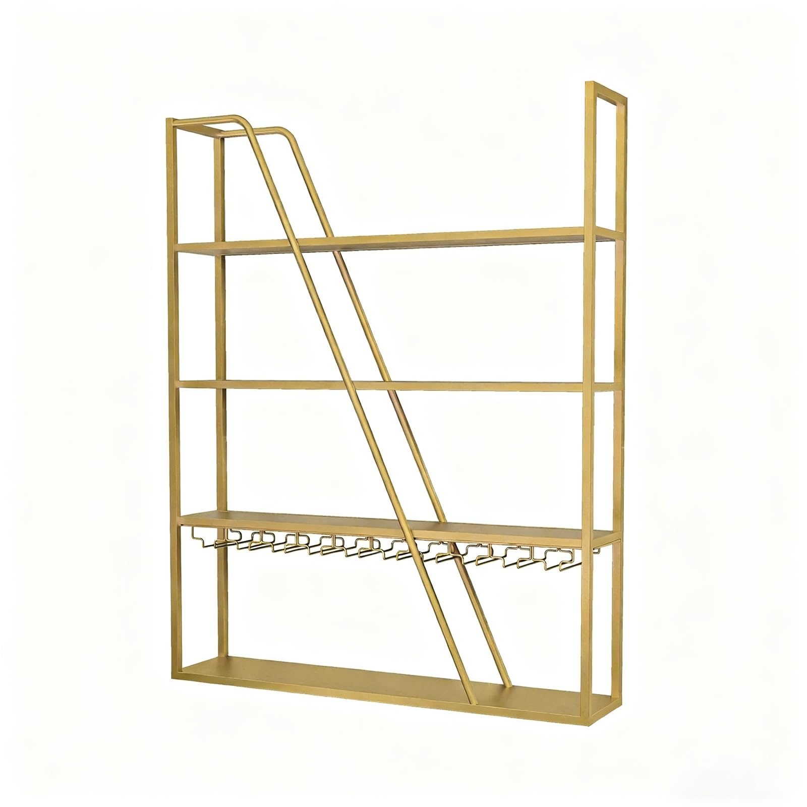 Étagère flottante vin métal doré 80 cm style contemporain chic