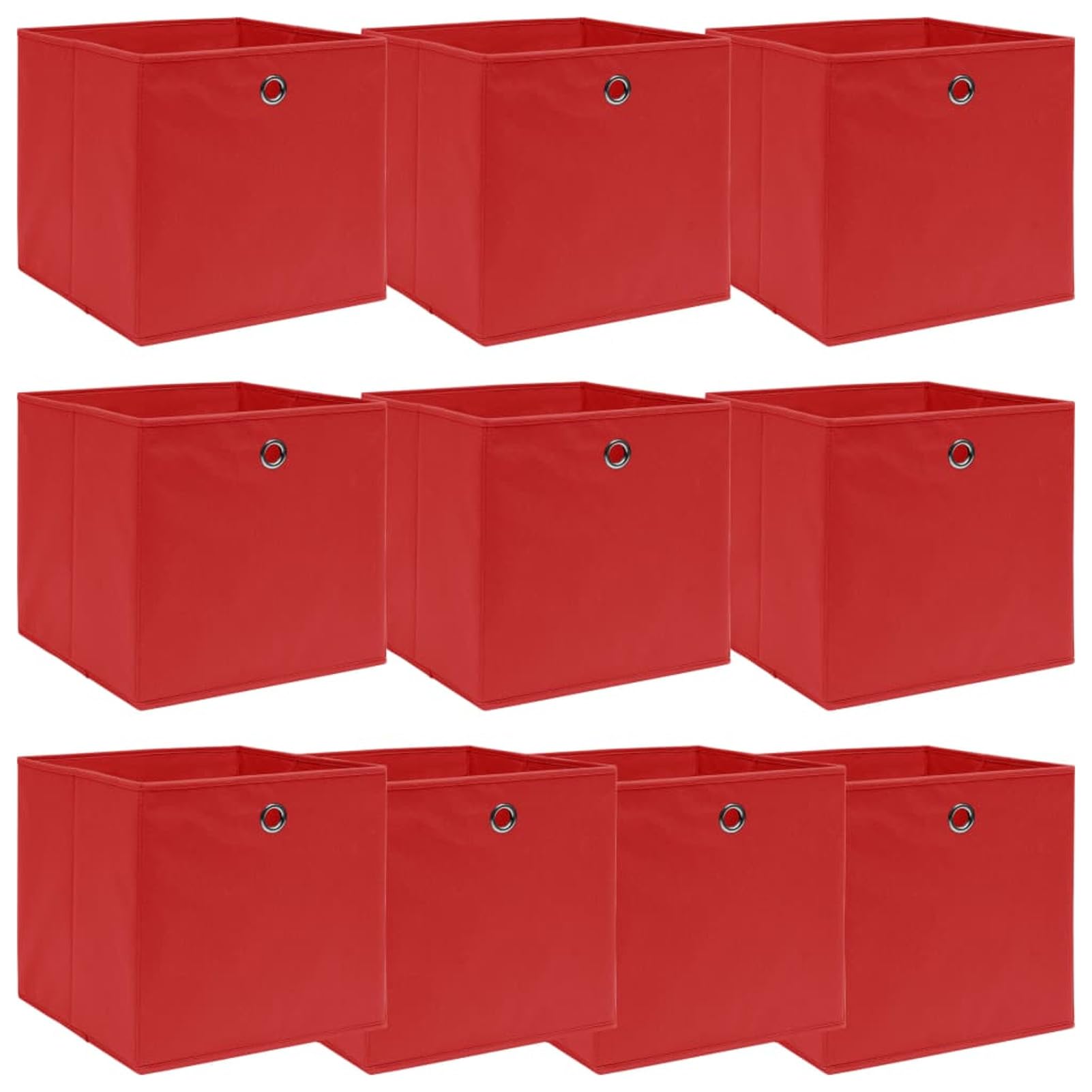Aufbewahrungsboxen 10 STK Spielzeugkiste, Aufbewahrungskiste, Kleideraufbewahrung, Kleideraufbewahrung & Organisation, Rot 32×32×32 cm Stoff