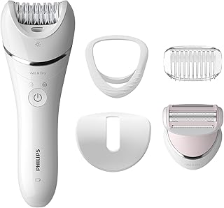 Series 8000 Epilator, Wet and Dry Cordless Hair Removal for Legs and Body with 5 Accessories, Including Shaver Head - BRE710/01