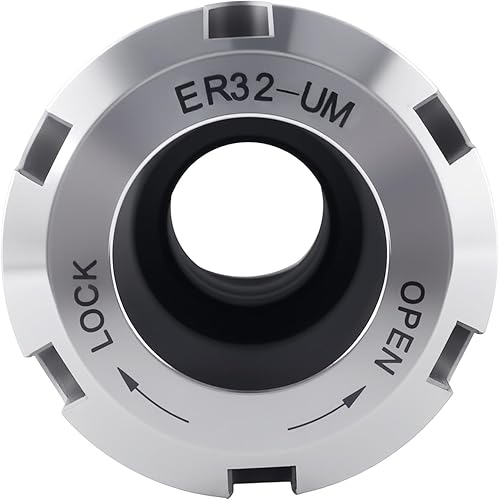 Miniatura 30 de Accusize Industrial Tools Mandril con boquilla Er32 con vástago R8, RPM máximas: 8000 RPM, extremo de barra de tracción 7/16''-20, TIR máximo