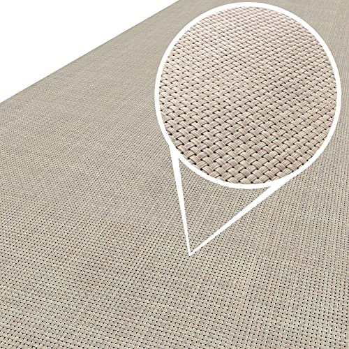 ANRO Läufer In-/Outdoor Teppich wasserfest Balkon Teppich auch für Balkon und Terasse Flur Bodenmatte wetterfest Sand Creme Abwaschbar 500 x 100cm
