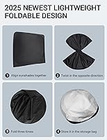 Vista 20 de Proadsy Parasol para parabrisas actualizado 2026, ajuste personalizado, Lexus NX 2022-2025 2026, 4 capas, plegable, protector de parasol frontal que