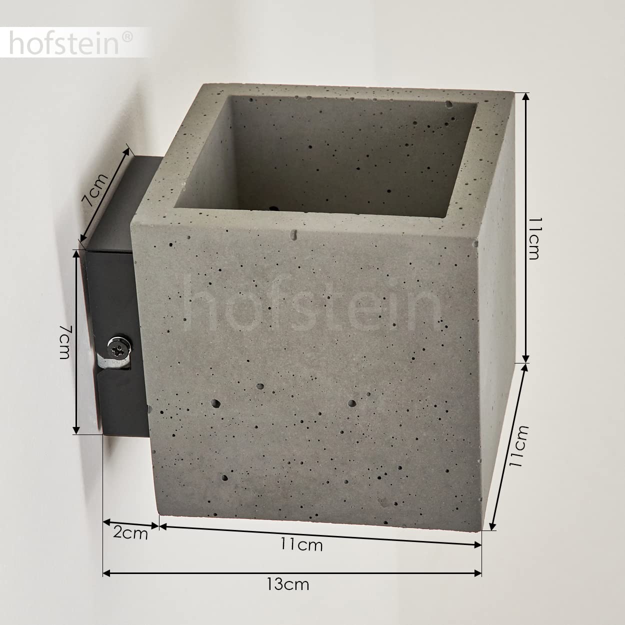 Wandleuchte Polcura, Wandlampe aus Metall/Beton in Schwarz/Grau, 1-flammig, 1 x G9, ohne Leuchtmittel, Moderne Leselampe mit Up & Down Lichteffekt