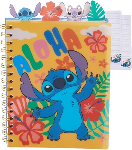 Innovative Designs Stitch Tab - Cuaderno de diario, encuadernado en espiral, 96 páginas rayadas, 8 x 7 pulgadas, amarillo