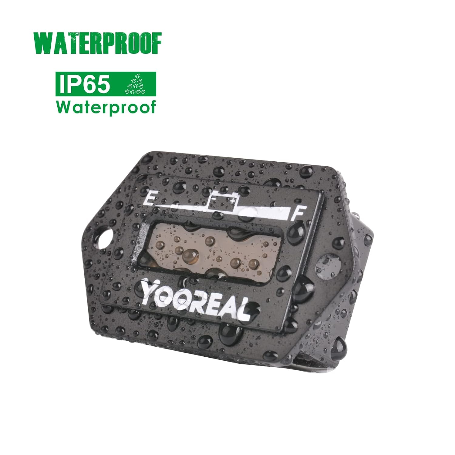 Yooreal 12/24V Lead Acid Battery Meter,Battery Usage Indicator,Suitable for Golf Cart Travel Trailer Forklift Scrubber Machine Ebike
