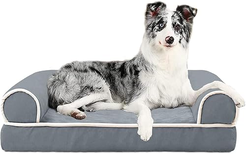 Sofá cama ortopédico para perros con espuma para huevos  Sofá para mascotas para perros medianos y grandes  Funda lavable extraíble, base