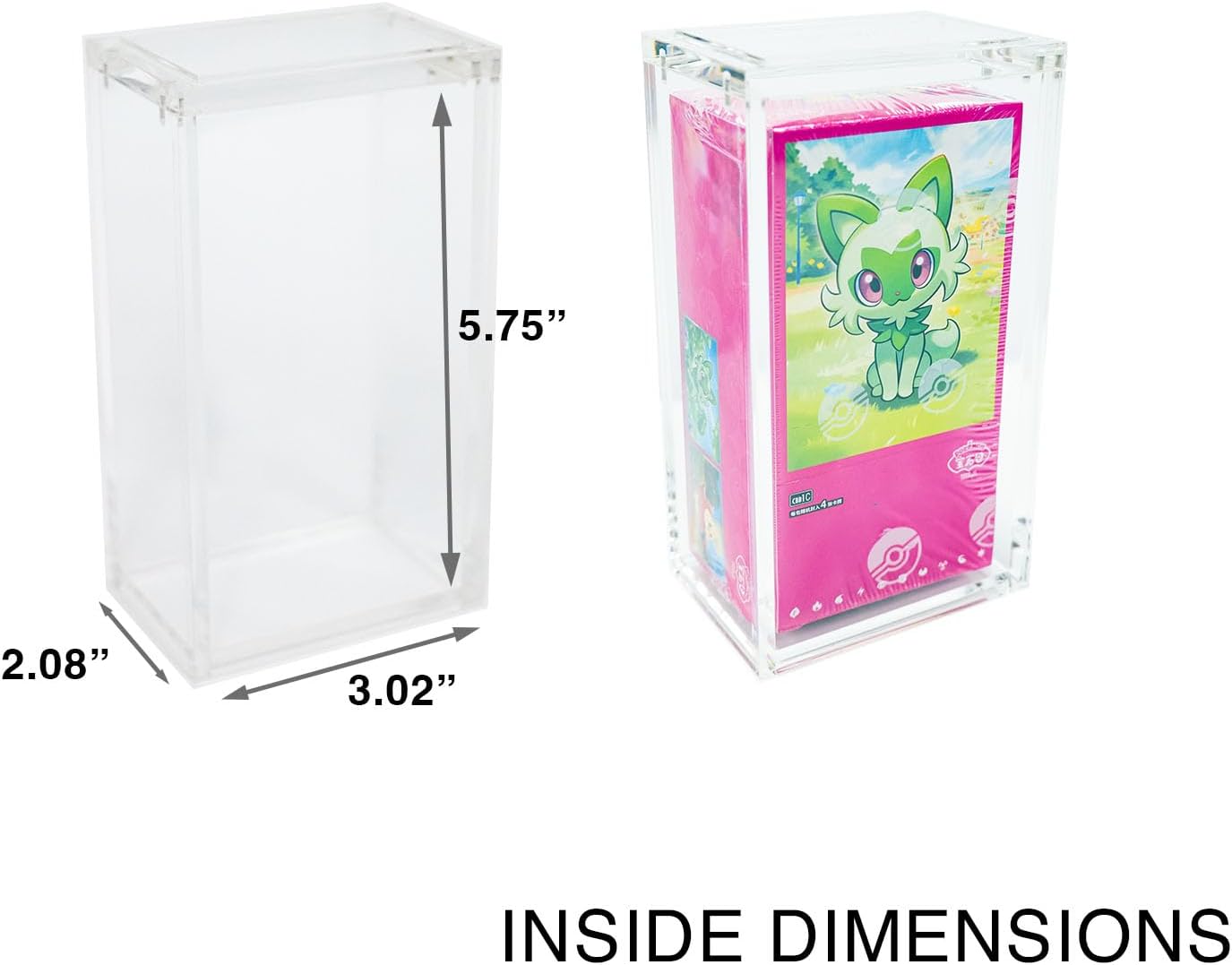 Premium Acrylic Display Case for Pokemon Chinese Gem Pack Booster Boxes - Magnetic Top, Stackable, UV Protection
