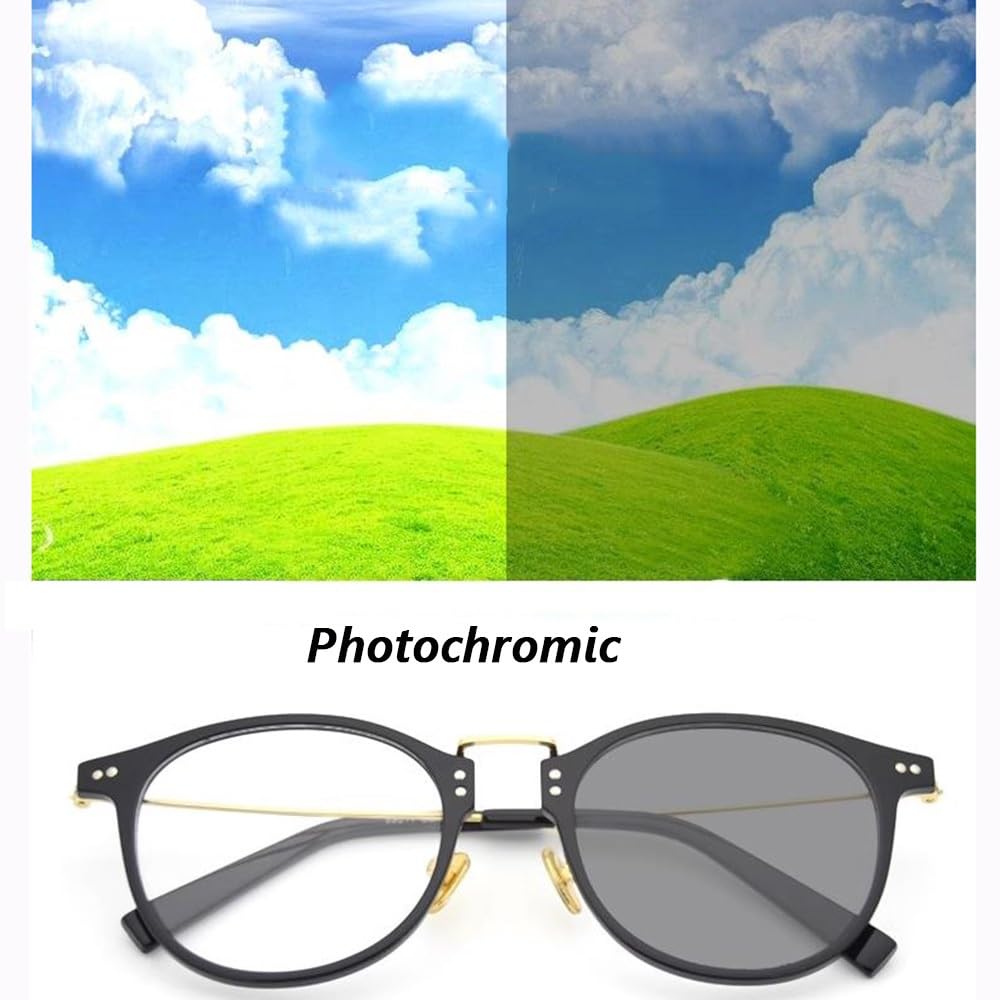 COKYIS Frauen Multifokus Sonnenbrille Photochrome Presbyopie Lesehilfe Brille Retro Sonnen-Leser 1.0-3.0 Bifokale Lesebrille Groß Rahmen Lesebrillen Anti Blaulicht (Color : Pink, Size : 1.75)