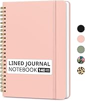 Taja Pink Lined Spiral Notebook, 140 College Ruled Pages, A5 Hardcover Journal for Writing, Work & Notes - Bleed-Proof & Durable