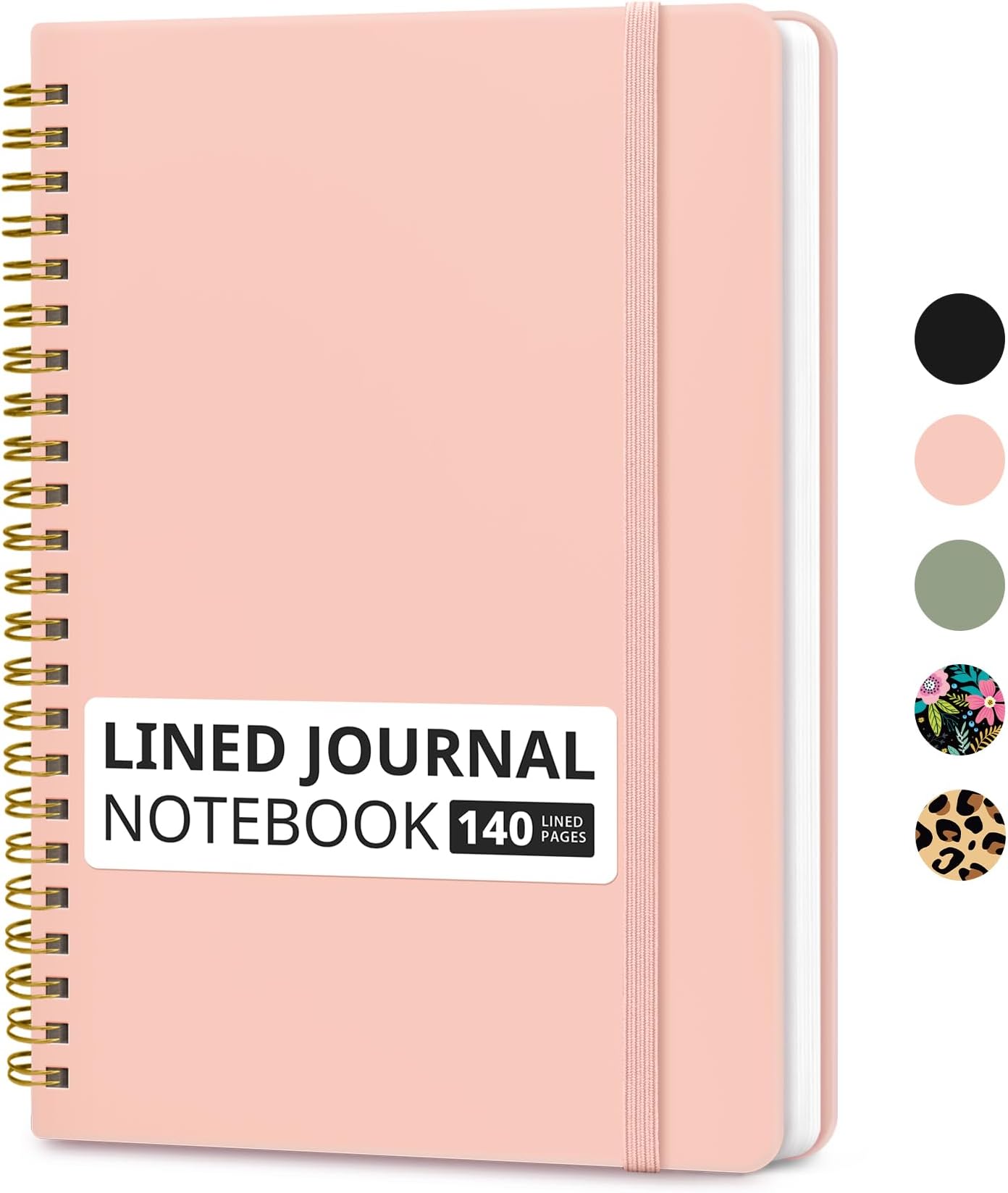 Ruled Spiral Journal Notebook for Women and Men, 140 Pages, College Lined Bound Notebook for Work and Memo Taking, Writing Magazines, A5 (6"x8") - Pink