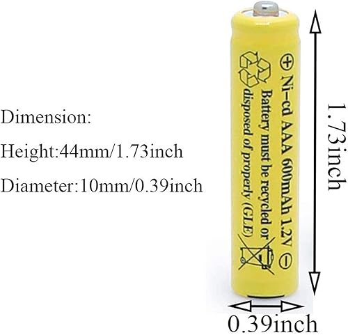 Miniatura 3 de BAOBIAN Ni-Cd AAA - Baterías recargables de 12 V 600 mAh triple A para luces solares al aire libre lámpara solar luz de jardín controles remotos