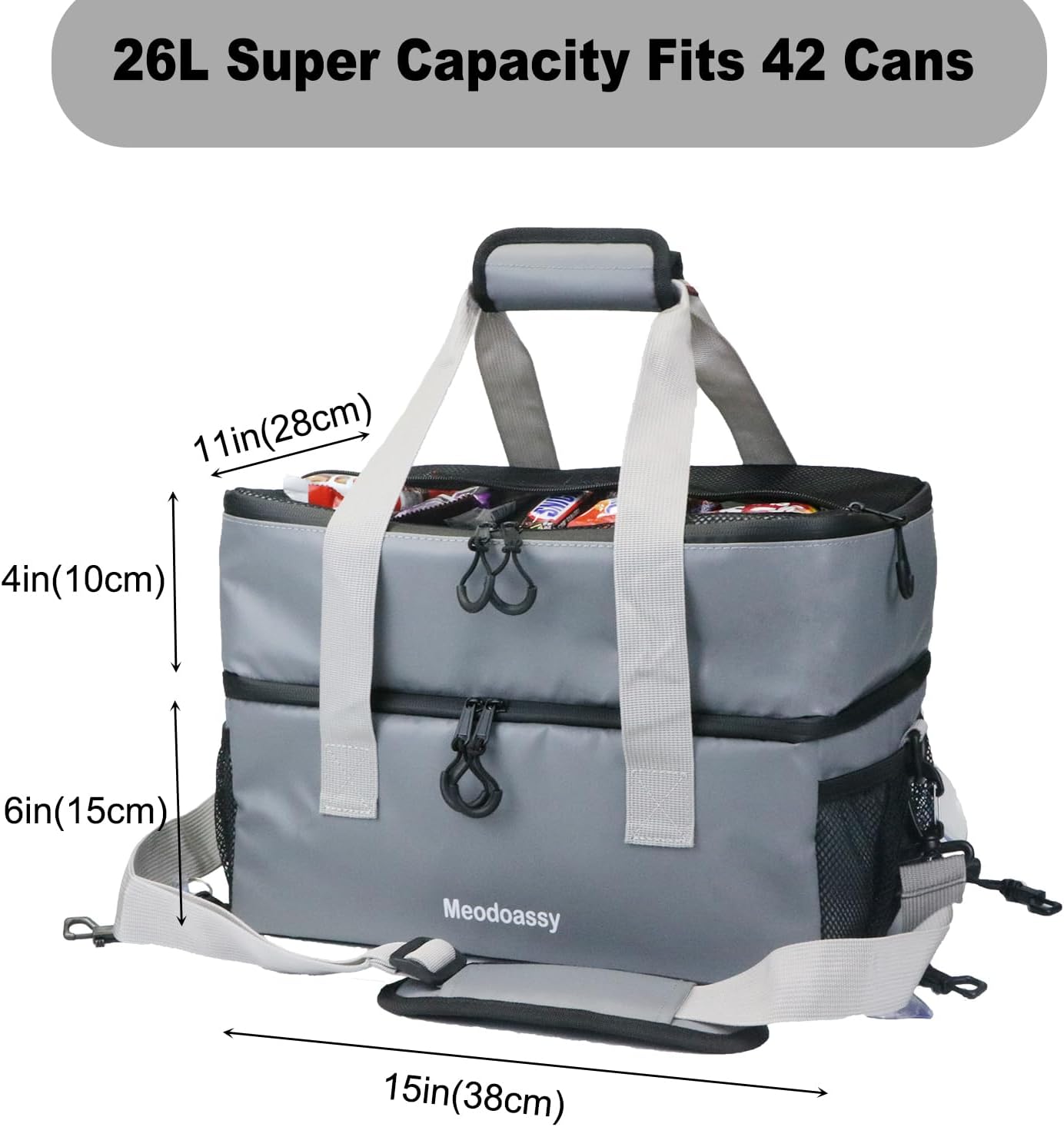 Paddle Board Cooler Waterproof,26L SUP Paddleboard Cooler Deck Bag fits 42 Cans,2 Compartments Paddle Board Accessories for Kayaking,Beach, Camping(Blue)