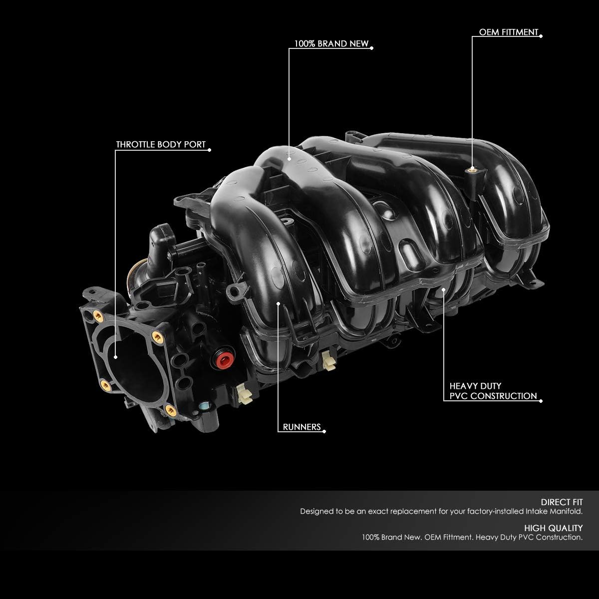 Auto Dynasty Intake Manifold Compatible with 2006-2012 Ford Focus Non US Model, 4M5G9424FT