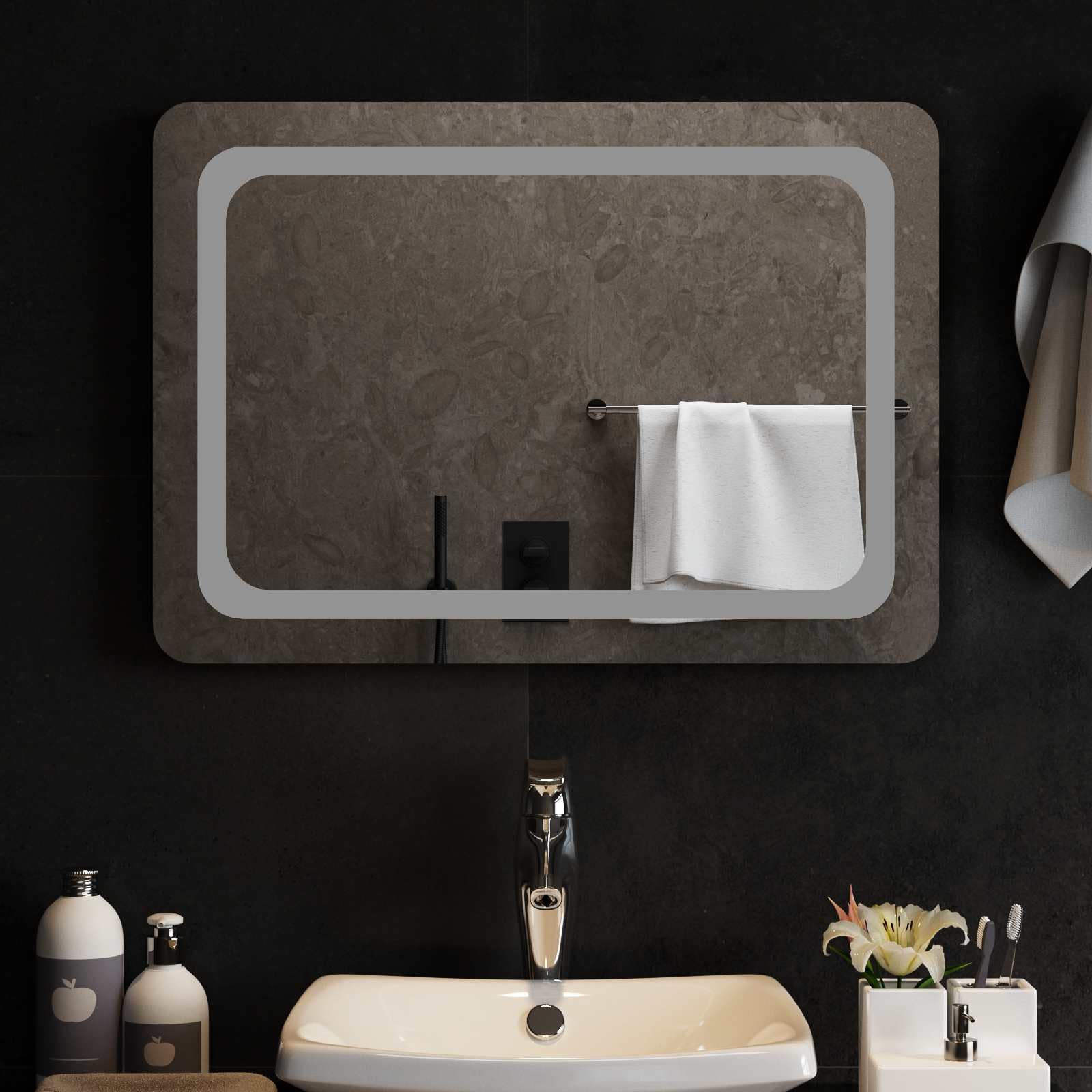 Lustro łazienkowe z oświetleniem LED, 70 x 50 cm