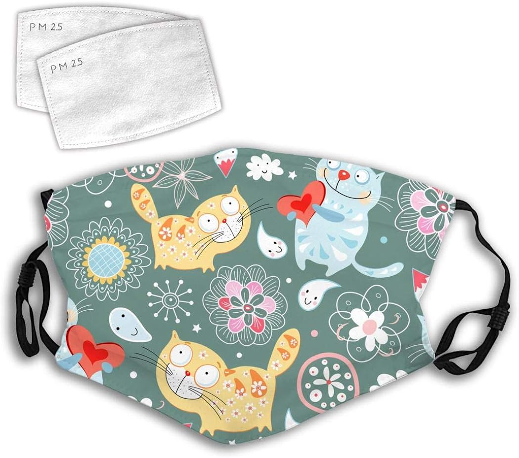 Cheapest 🛒 XIUSHANG Cute Cat Breathable Reusable Windproof Facial Decorations Adjustable Ear Loops for Kids Teens Women Men with 2 PCS Filters New Arrivals XIUSHANG Cute Cat Breathable Reusable Windproof Facial Decorations Adjustable Ear Loops for Kids Teens Women Men with 2 PCS Filters