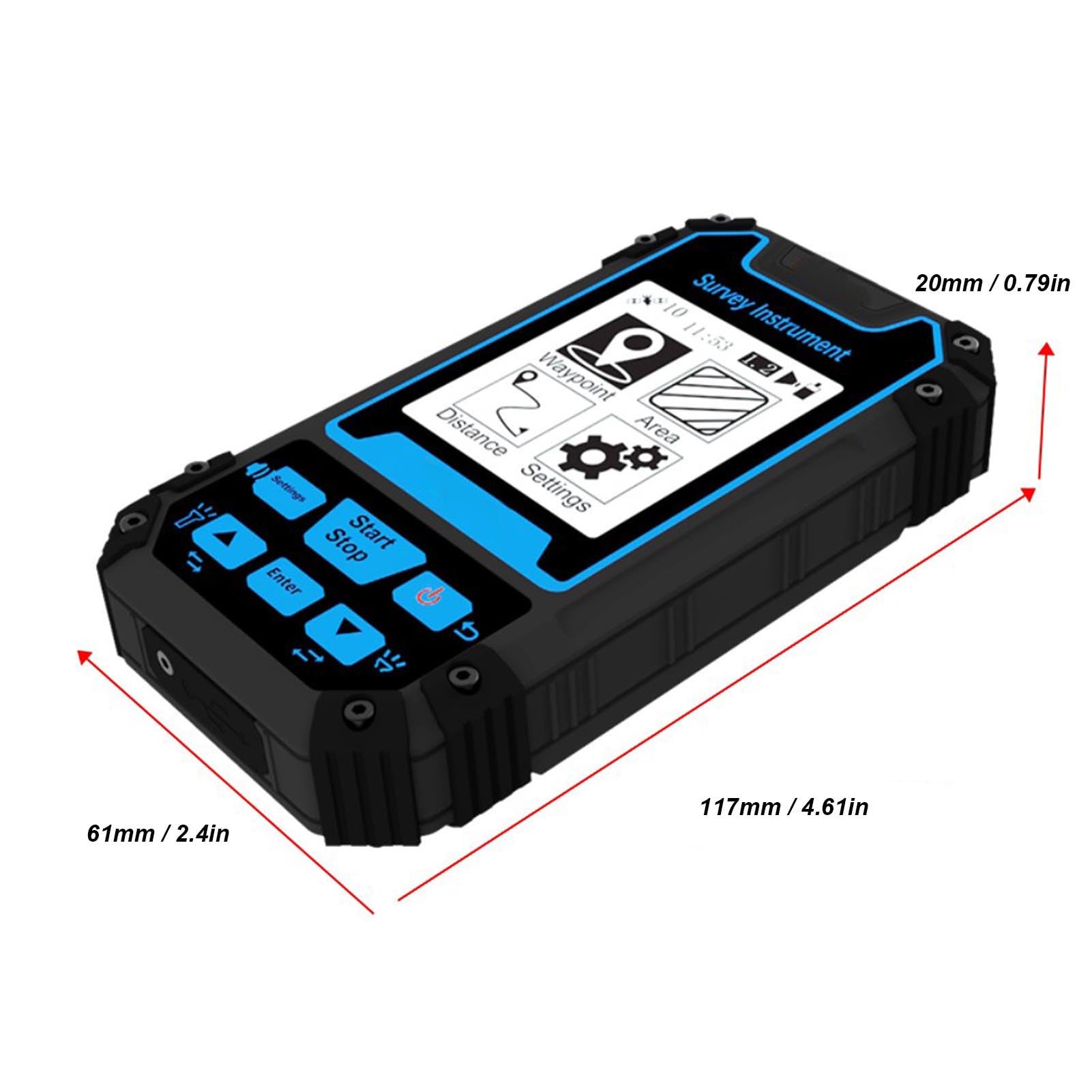 Misuratore di terreno GPS LCD digitale portatile, misuratore di lunghezza dell'area agricola, strumento di misurazione per il rilevamento all'aperto in modalità manuale automatica della Groenlandia (g