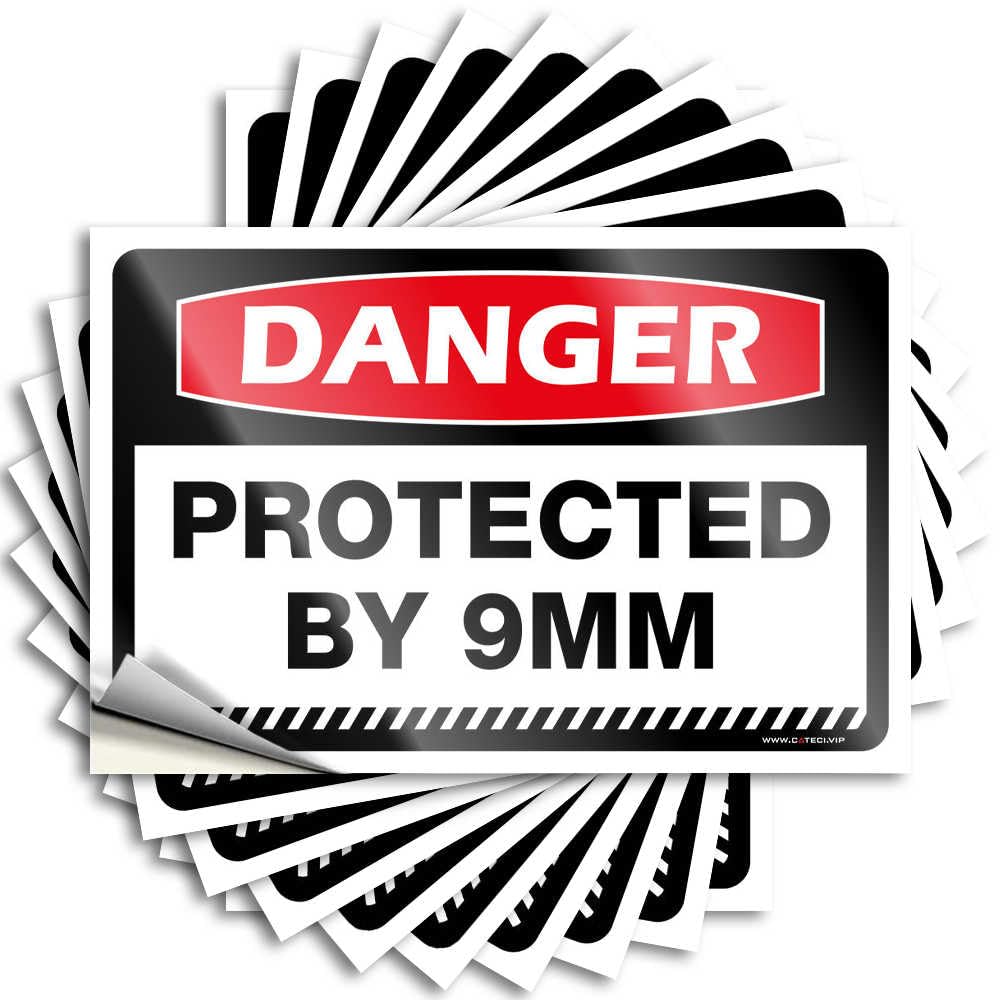 Cheap, Quote Helmet Danger Protected By 9mm Danger Off Road | Outdoor Bathroom Stuff(6X9CM)