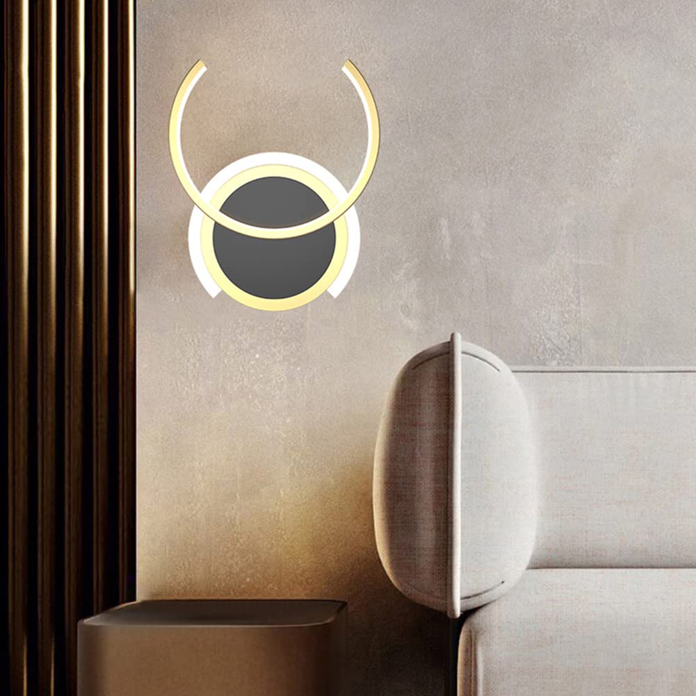 Lampy ścienne LED nowoczesna okrągła lampa ścienna do wnętrz kreatywna prostota pierścieniowa lampa ścienna 21 W Aluminiowe oświetlenie ścienne, salon korytarz dekoracja lam