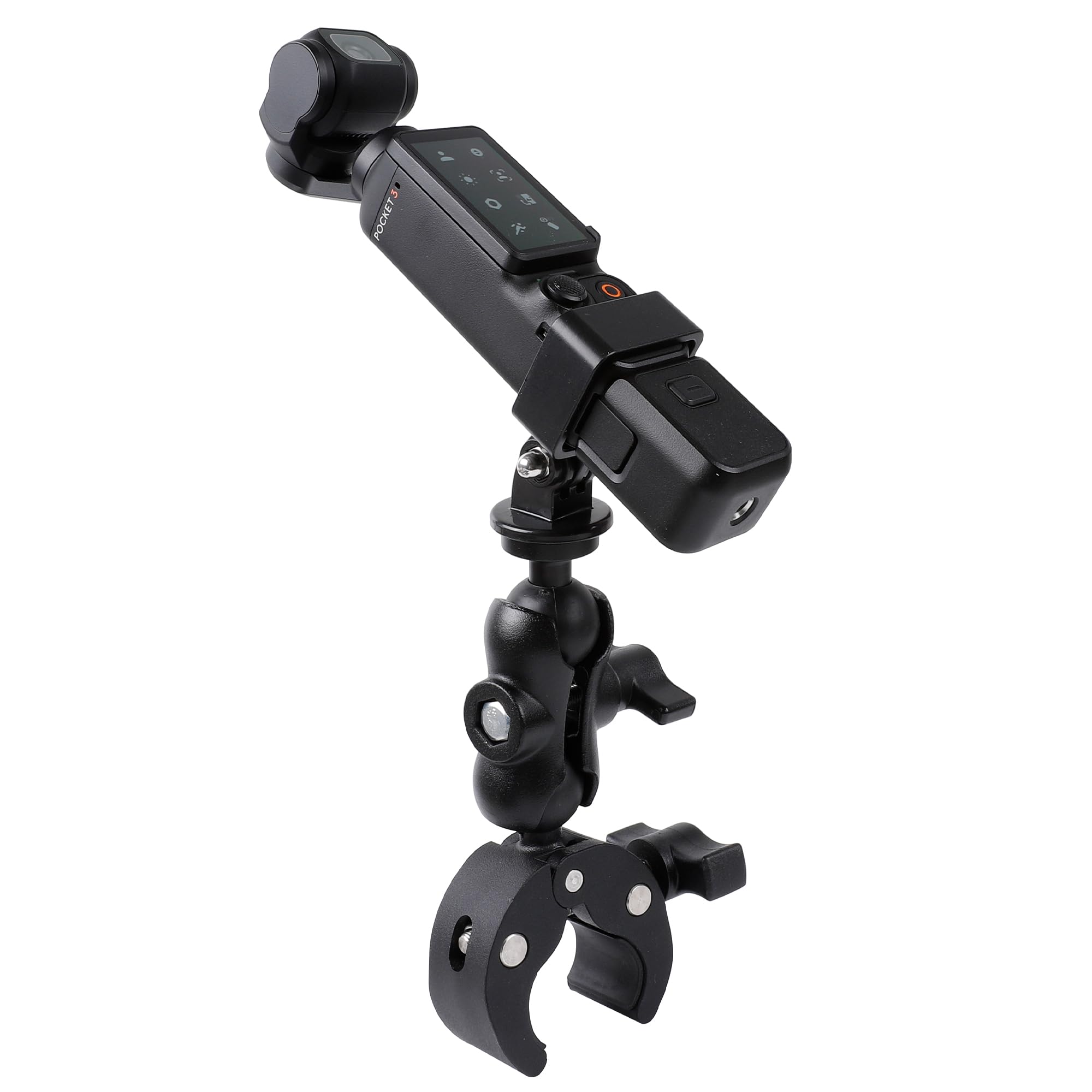 PellKing Pocket 3 Motorcycle Clamp Mount Handlebar Bike Pole Holder Compatible with DJI Osmo Pocket 3 Camera -Adjustable