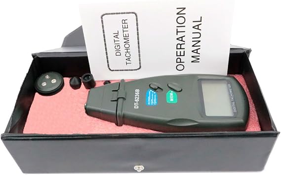 مقياس سرعة الدوران الرقمي مقياس سرعة الاتصال بالليزر Optoelectronic Photo Tach Speedometer Data Storage DT6236B 99999 RPM