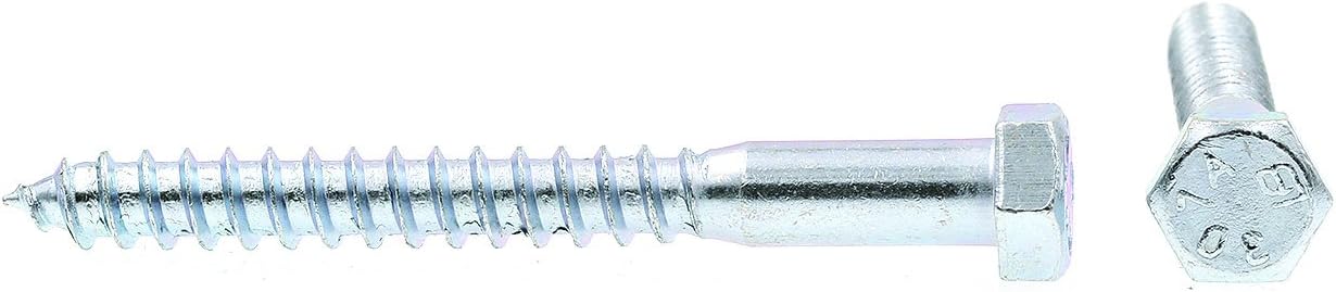 Prime-Line 9056334 Hex Lag Screws, 3/8 In. X 3-1/2 In., A307 Grade A Zinc Plated Steel (50 Pack)