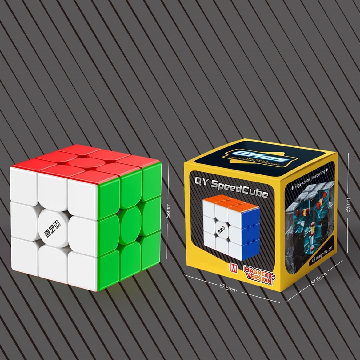 LiangCuber QY Toys Speed Cube 3x3 Magnetic - 56mm High Performance Stickerless Puzzle Cube 3x3x3
