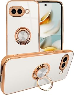 シズカウィル Google Pixel 9a スマホケース スマホリング グリッティア リング付きケース 1個入り パールホワイト