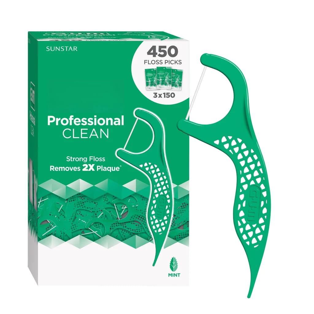 Professional Clean Floss Picks Fresh Mint Flavor with Vitamin E and Fluoride 150 Count Pack of 3 Total