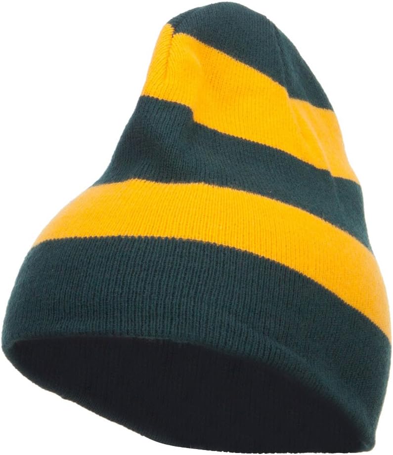 Otto Striped Knit Short Beanie