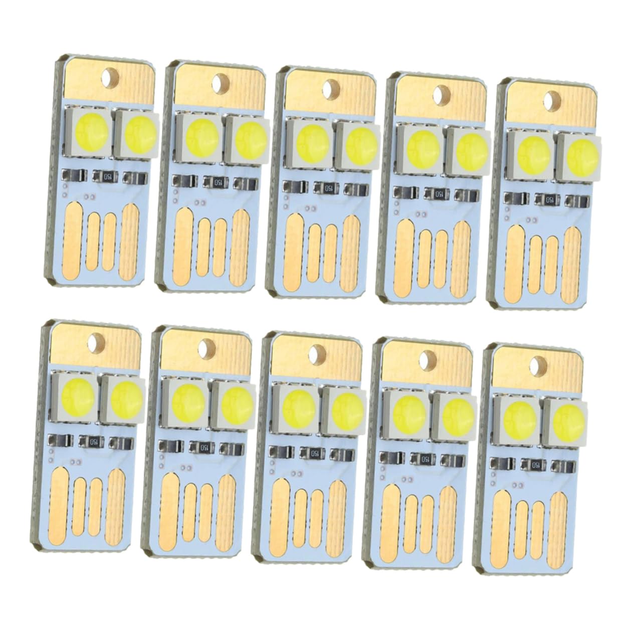 DOITOOL 30 pcs Power Supply Lamp USB Laptop Keyboard Light LED Keychain Lamp Mini Double-Sided Light Ultra Slim USB Light Slim Laptop pluggable Double Sided Light