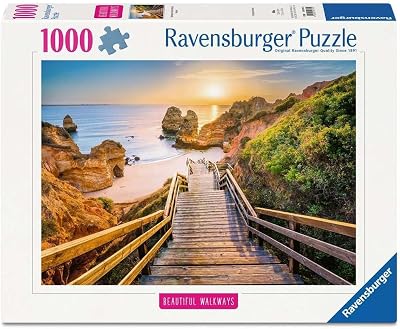 Ravensburger - Puzzle 1000 Piezas: Escalera hacia la Playa de Camilo, Algarve, Puzzle Adultos 70 x 50 cm, Rompecabezas Adultos, para Toda la Familia, Regalo Adulto