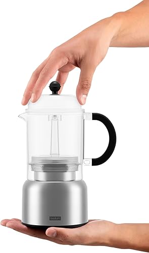 Miniatura 4 de Bodum Cafetera eléctrica Chambord de 17 onzas, jarra de plástico con control Wi-Fi y temporizador programable, acero inoxidable pulido