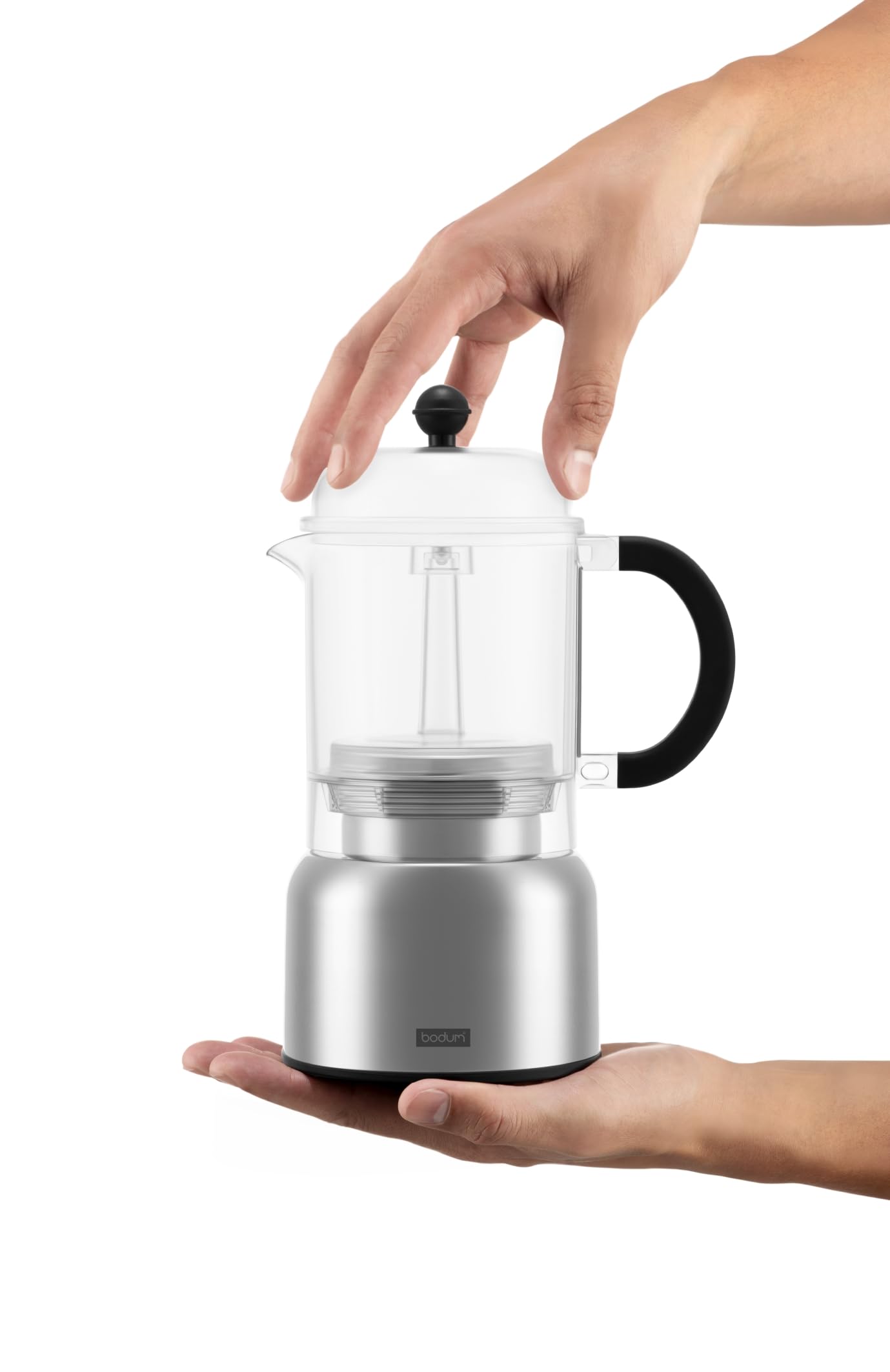 Bodum Chambord - Macchina per caffè espresso, 500 ml, caraffa in plastica con controllo Wi-Fi e timer programmabile, in acciaio inox lucido