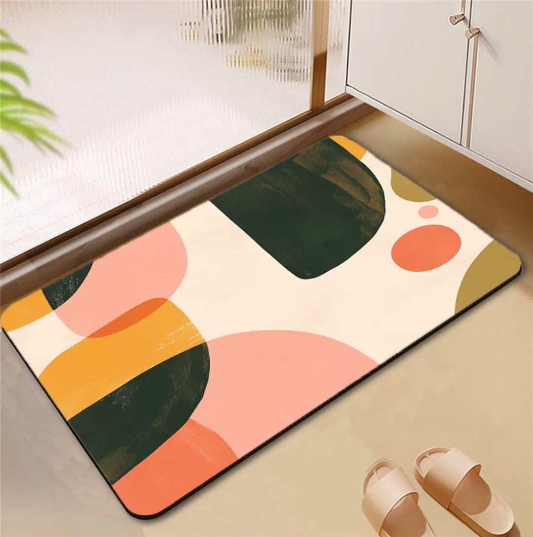 Tapis salle de bain absorbant et antidérapant à séchage rapide style art 50x80 cm