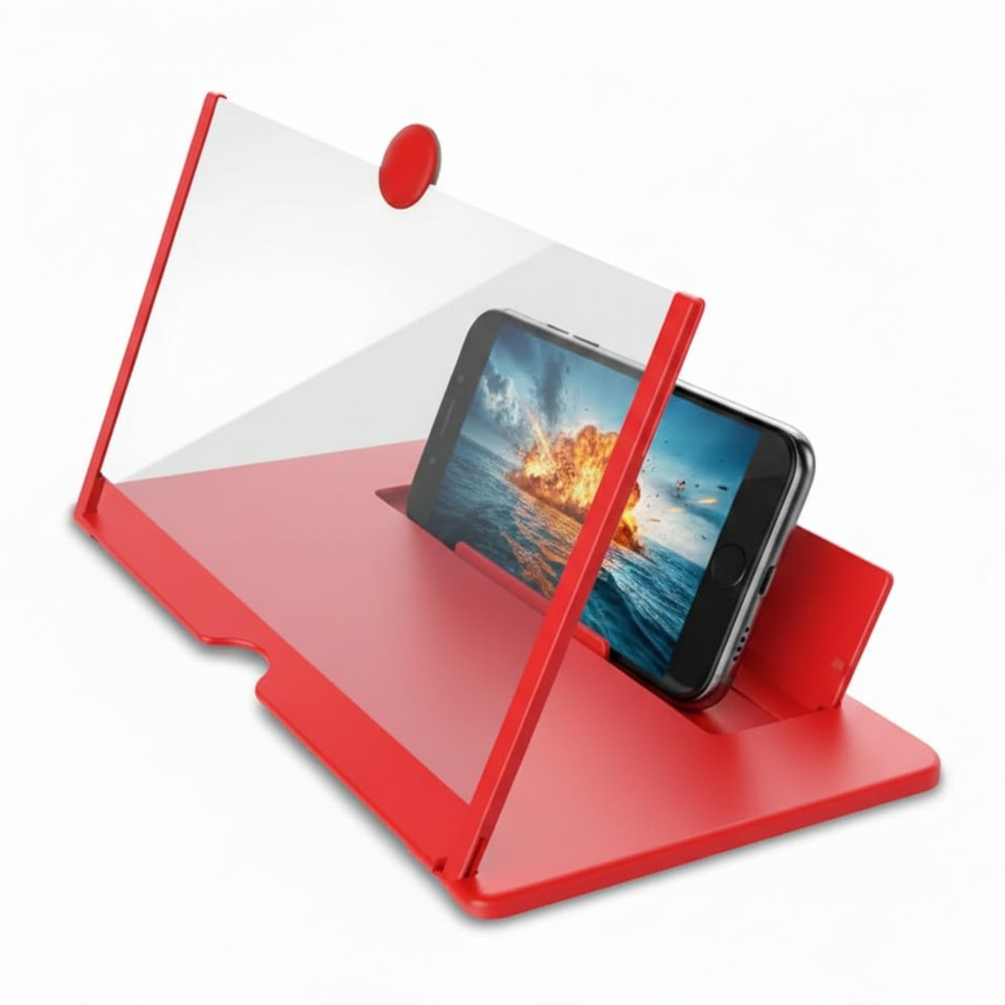 𝓓rumstone 12 Inch 3D HD Smartphone Screen Magnifier, Lightweight Portable Video Amplifier with Adjustable Stand for Movies, Gaming & Streaming_Red-image-17