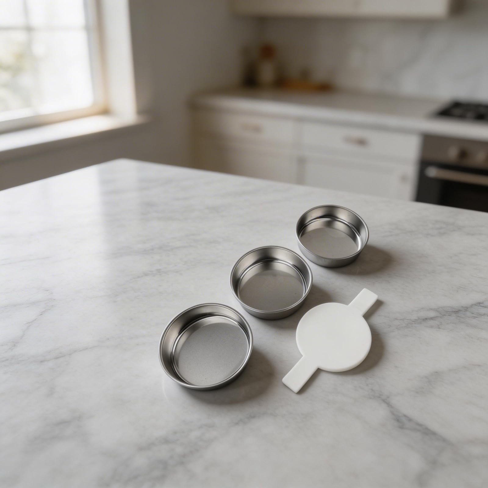 Set 3 Teglie per acciaio 24cm con 100 per carta Forno Set 3 Teglie