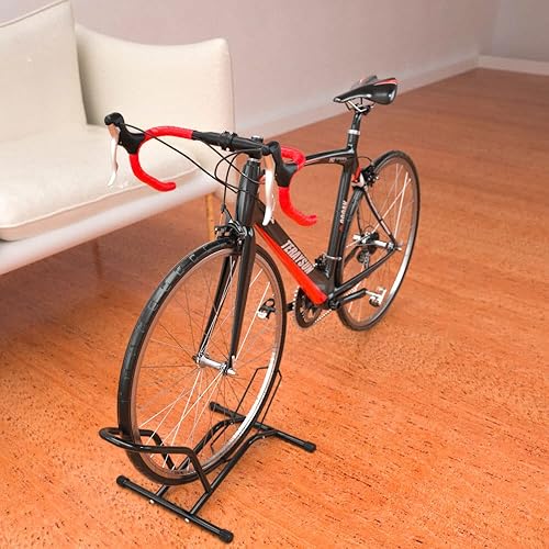 Miniatura 8 de MEGHNA Soporte de estacionamiento para bicicleta de montaña soporte para bicicleta de carretera soporte de suelo para interiores y exteriores para