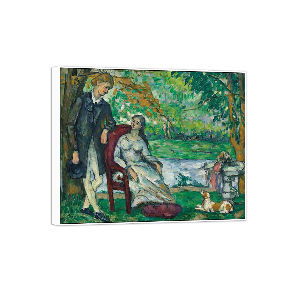 SDYSKKUG Canvas Wall Art Picture Decor Couple by Paul Cezanne 85x70cm White Frame