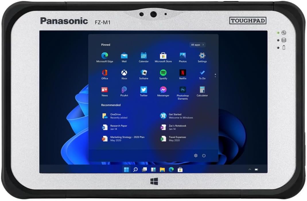 Panasonic Toughpad FZ-M1 MK3, Rugged Tablet, 7'' WXGA Touch Screen with Stylus, Core i5-7Y57, 8GB, 128GB SSD, 4G LTE, Windows 11 Pro (Renewed)