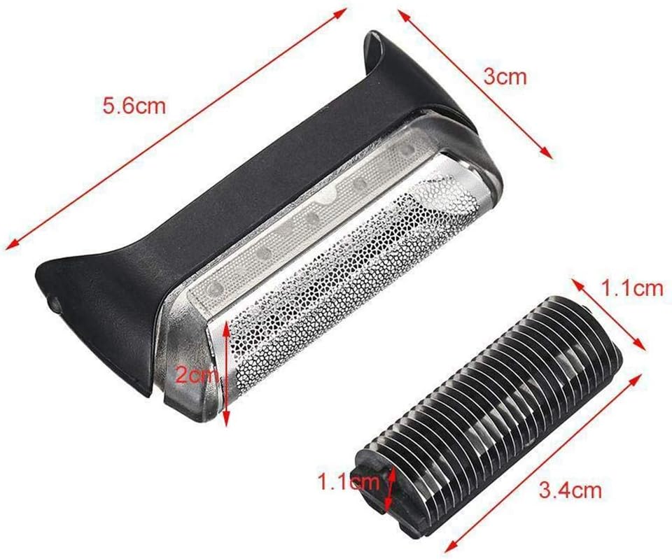 10B Replacement Foil & Cutter for Compatible with Bra-un Cruzer , 10B/20B 1000/2000 Series Shaver Head Set Replacement Part Compatible with 190 1735 1775 5728 5729 170S