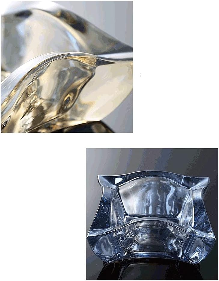 屋外灰皿 オフィス リビングルーム ホテル、灰皿 シガレット クリスタル 透明 ファッション ガラス 灰皿 タバコ容器 (A)