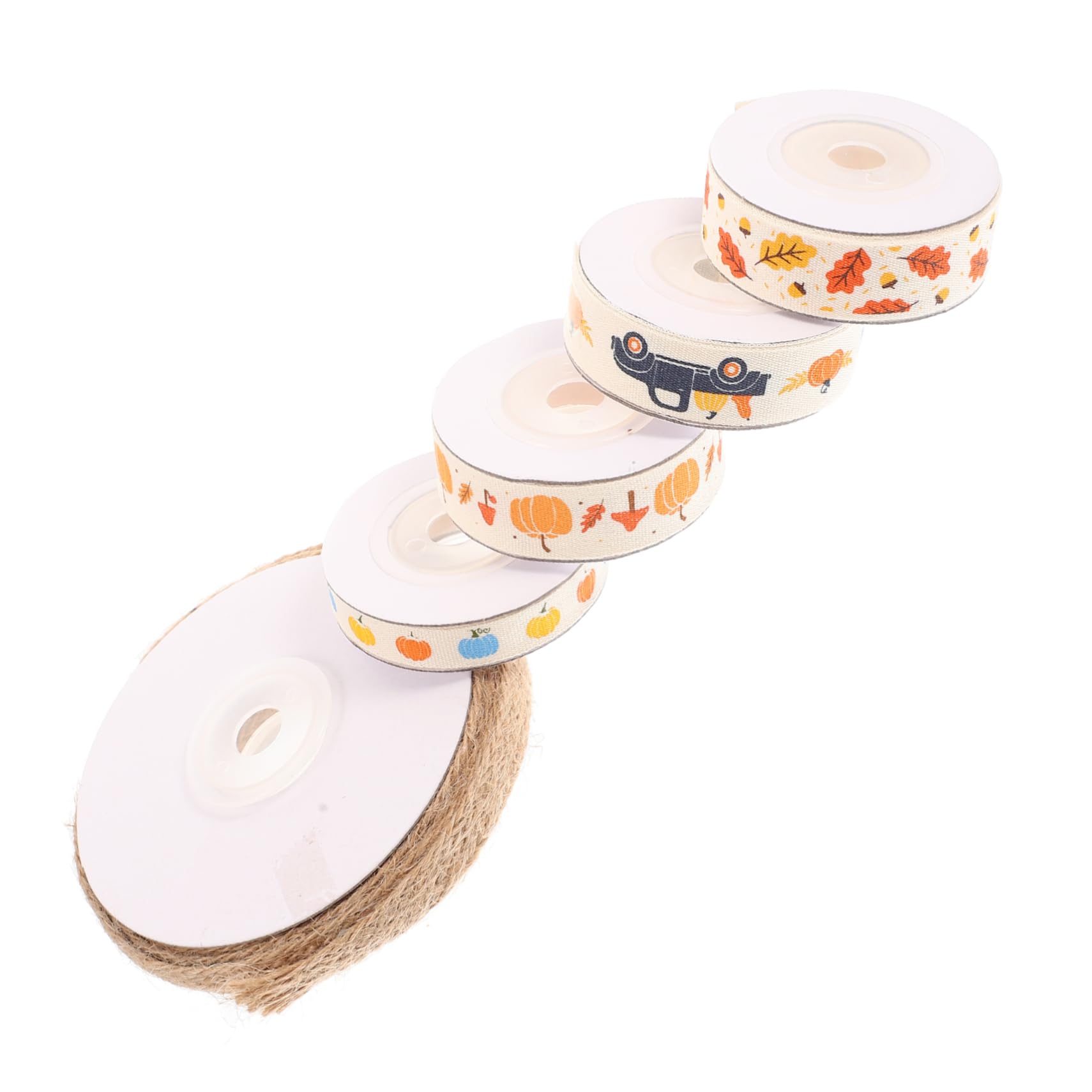 NUOBESTY 4 Sätze Thanksgiving-gurtband Weißes Band Partydekorationen Schleife Weihnachtsband Ribbon Geschenkband Band Diy Dekorationen Dekorative Bänder Für Partys Polyester 5 Rollen * 4