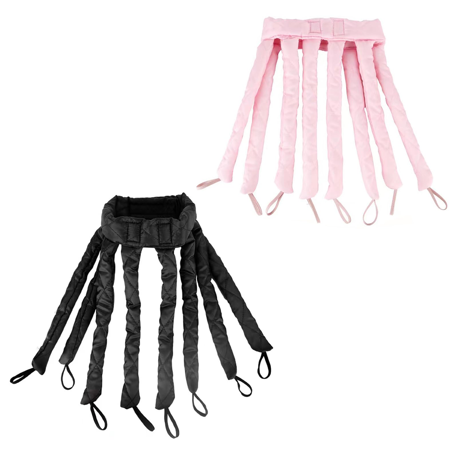Photo 1 of 2 Pack Heatless Curls Headband Adjustable Heatless Hair Curler, Removable Claw Design No Heat Curling Rod Headband Lazy Curling Rod for Long Hair, DIY Hair Rollers Styling Tool for Women Curls Wave